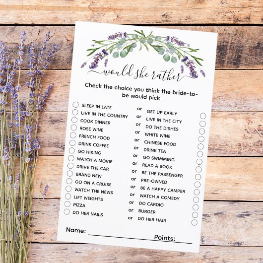 彼女はラベンダーのブライダルシャワー