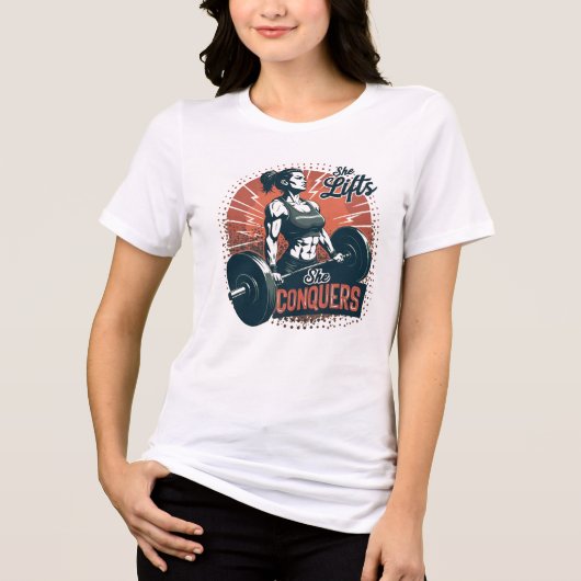 彼女はリフトし、彼女は征服する トライブレンドＴシャツ (正面)