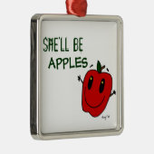 彼女はリンゴのオーナメントになる メタルオーナメント (右)