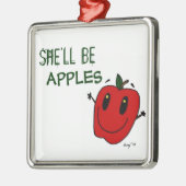 彼女はリンゴのオーナメントになる メタルオーナメント (左)