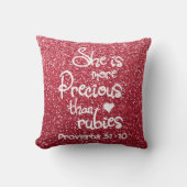 彼女はルビーの諺のグリッターより大切です クッション (正面)