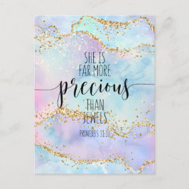 彼女はルビーよりもはるかに価値がある、箴言31:10 ポストカード