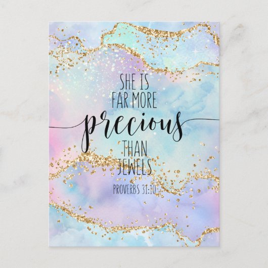 彼女はルビーよりもはるかに価値がある、箴言31:10 ポストカード (正面)