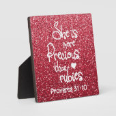 彼女はルビー大切の諺グリッター以上だ フォトプラーク (正面)