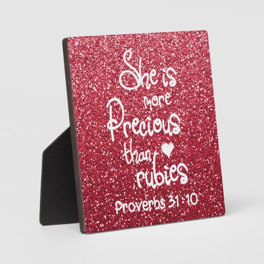 彼女はルビー大切の諺グリッター以上だ フォトプラーク (正面)