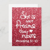 彼女はルビー大切の諺グリッター以上だ ポストカード (正面/裏面)