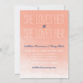 彼女はレズビアンの結婚式の招待を愛している 招待状 (正面)