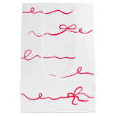 彼女はレトロピンクと赤の結び目を結んでいるブライダル ミディアムペーパーバッグ (裏面)