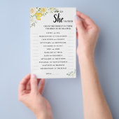 彼女はレモンとローズのどちらが好き？ ブライダルシャワーのゲームカード チラシ (ハンドル)