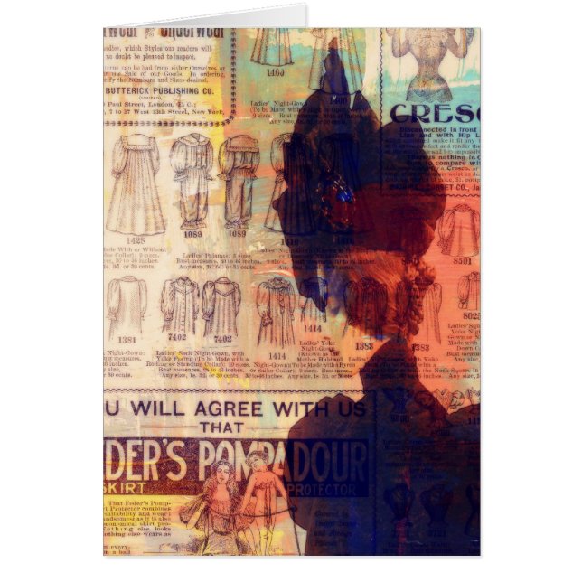 彼女はヴィンテージの女性のレトロのファッションの広告を覚えています (正面)