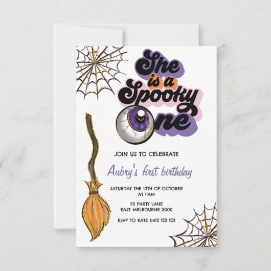 彼女は一不気味番誕生日のハロウィンだ 招待状 (正面)