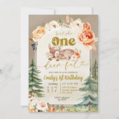 彼女は一人の森Boho第1の誕生日の女の子ではない 招待状 (正面)