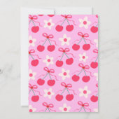 彼女は上のさくらんぼコケットの女の子ベビーシャワー 招待状 (裏面)
