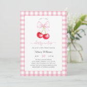 彼女は上弓のさくらんぼお洒落ベビーシャワー 招待状 (スタンド正面)