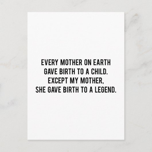 彼女は与え誕生に伝説を語る ポストカード (正面)