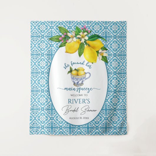 彼女は主な絞りブライダルシャワー背景を見つけた タペストリー (正面)