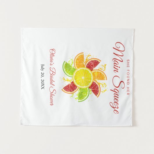 彼女は主な絞りブライダルシャワー背景を見つけた タペストリー (正面(横))