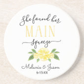 彼女は主な絞りレモンの枕結婚を見つけた コースター (正面)