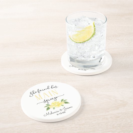 彼女は主な絞りレモンの枕結婚を見つけた コースター (側面)