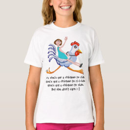彼女は乗得り切れるチキンだ Tシャツ