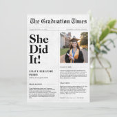 彼女は予算の卒業新聞写真を撮った 招待状 (スタンド正面)