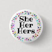 彼女は人間の姿の輪で彼女の発音 缶バッジ (正面)