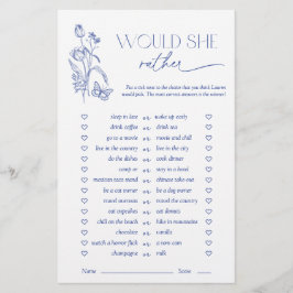 彼女は何か青いブライダルシャワー