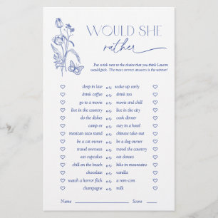 彼女は何か青いブライダルシャワー