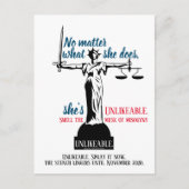 彼女は何をしても好ましくない政治だ ポストカード (正面)