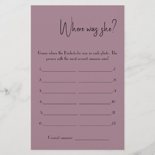 彼女は何処にいた？シャワーゲームカードフライヤー チラシ (正面)