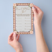 彼女は何歳だった?ピンクフローラフレームゲームカード チラシ (ハンドル)