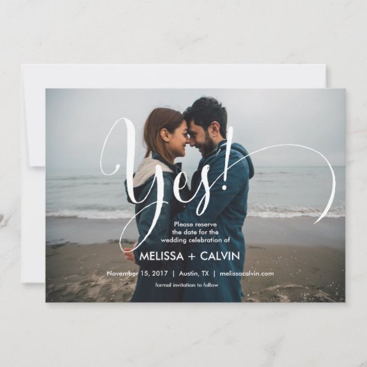 彼女は保存日付の書道カードv3賛成します セーブザデート (正面)