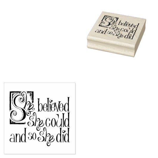 彼女は信じできるし、彼女は芸術のスタンプを行った ラバースタンプ (押印)