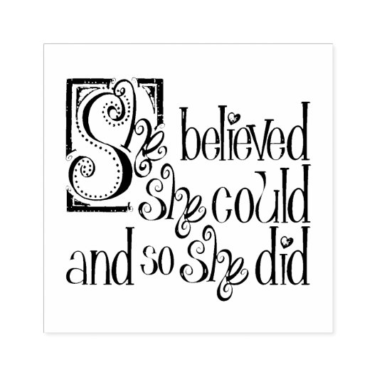 彼女は信じできるし、彼女は芸術のスタンプを行った ラバースタンプ (インプリント)