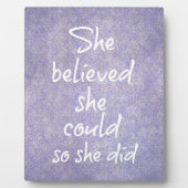 彼女は信じできるように引用文 フォトプラーク (正面)