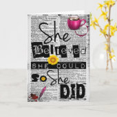 彼女は信じカードを書くことができた カード (黄色い花)