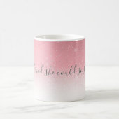 彼女は信じピックシルバーの引用文グリッターを得た コーヒーマグカップ (中央)