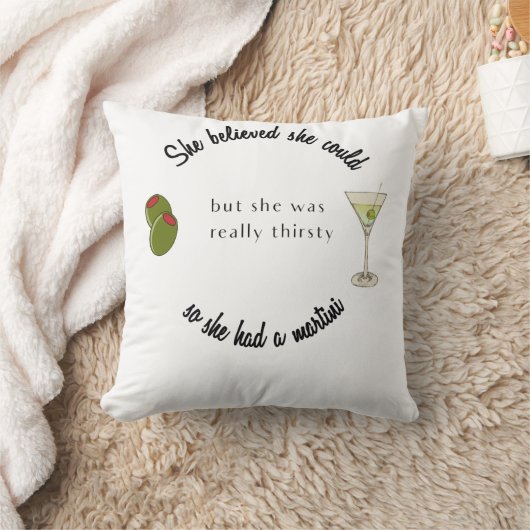 彼女は信じマティニを持っていたように出来た クッション (ブランケット)
