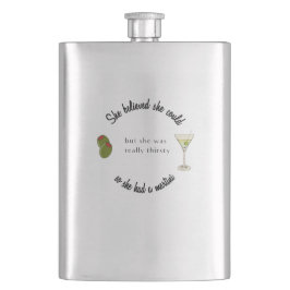 彼女は信じマティニを持っていたように出来た フラスク