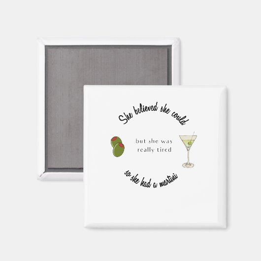 彼女は信じマティニを持っていたように出来た マグネット (正面/裏面)