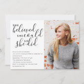 彼女は信じ写真卒業できた 招待状 (正面)