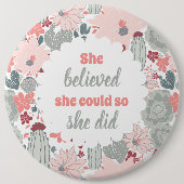 彼女は信じ出来るサボテン 缶バッジ (正面)