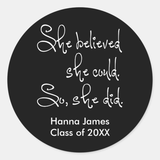 彼女は信じ卒業できた ラウンドシール (正面)