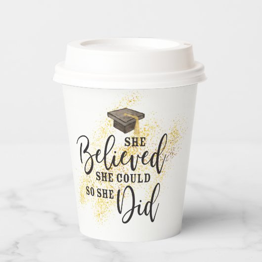 彼女は信じ卒業できた 紙コップ (正面)