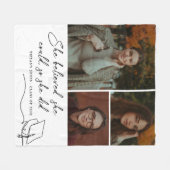 彼女は信じ卒業の写真を撮ることができた フリースブランケット (正面(横))