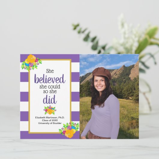 彼女は信じ卒業パーティーの写真を撮ることができた 招待状 (スタンド正面)