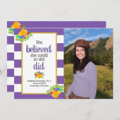 彼女は信じ卒業パーティーの写真を撮ることができた 招待状 (正面/裏面)