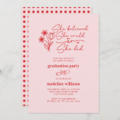 彼女は信じ卒業パーティーの招待状を得た 招待状 (正面/裏面)