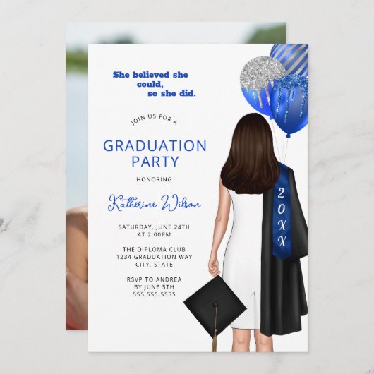 彼女は信じ卒業会の写真を撮ることができた 招待状 (正面/裏面)