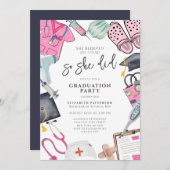 彼女は信じ卒業式のナースができた 招待状 (正面/裏面)